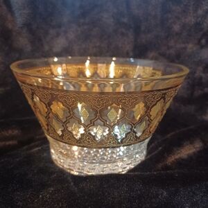 Vintage Valencia Culver Ice Bucket 22k Gold & Avacado Accents 1960's MCM